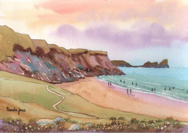 Evening light Rhossili bay, Gower
