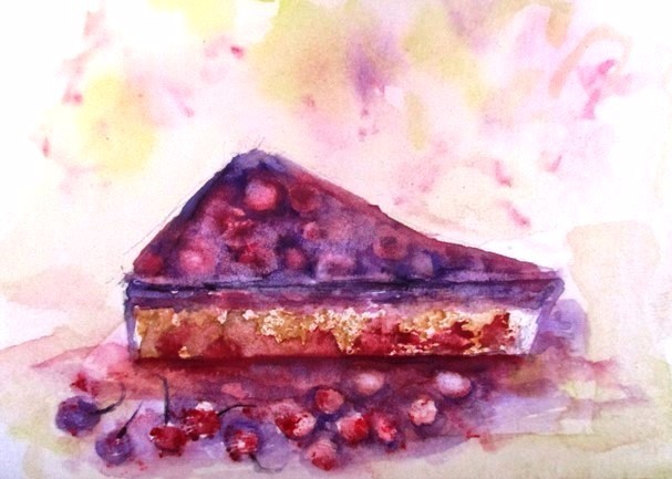 Cheese cake of cherries