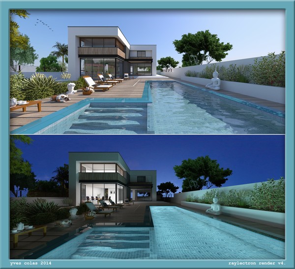 swiming pool day and night.
