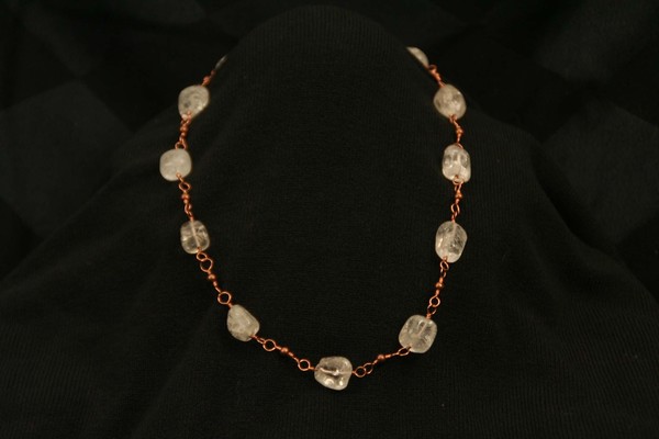 Ice flake Quartz and copper necklace