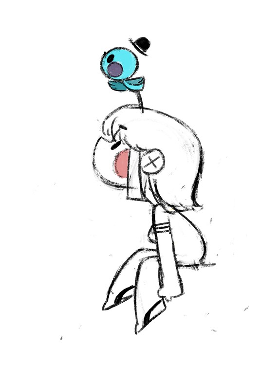 Chica y pajaro LR