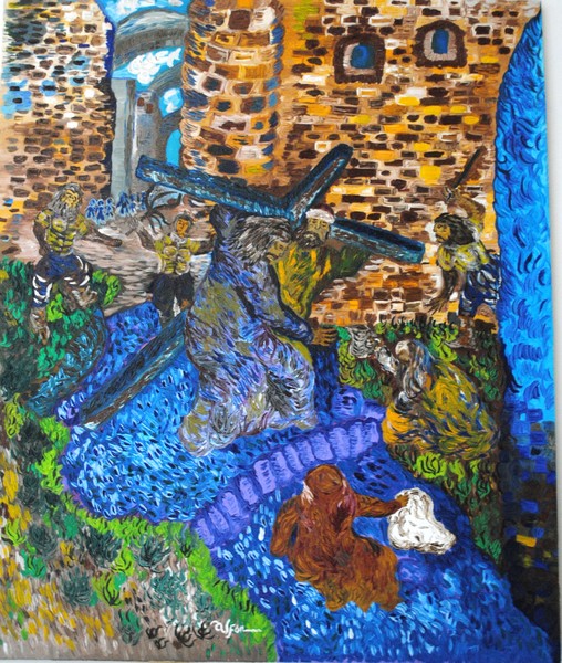 Jesum et simon Kirenne (Golgota)