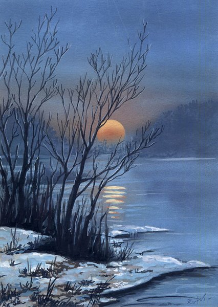 Dawn of winter morn.
