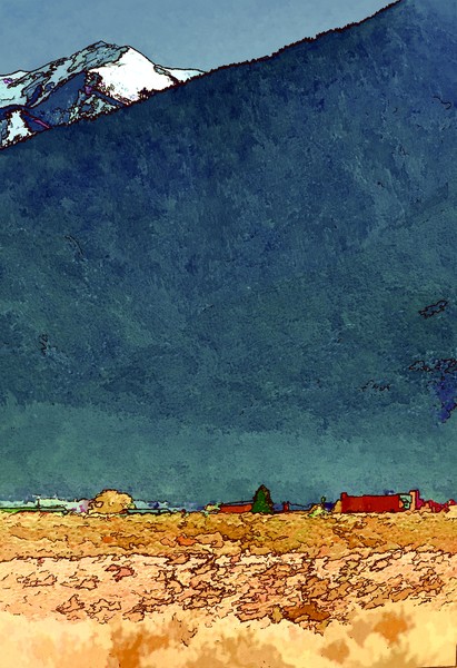 Taos mountain in abstract