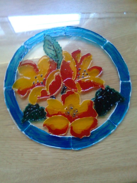 Flowers on glass