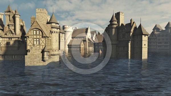 Flooded Medieval Town