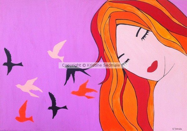 With birds
