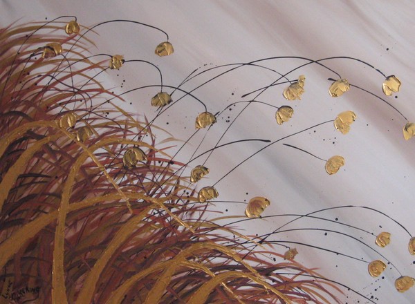 Gold  beach grass textured abstract