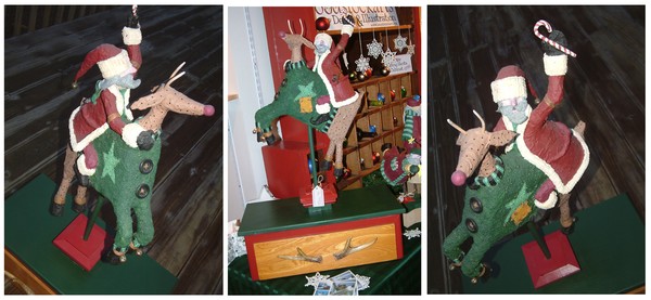 Santa Riding Deer