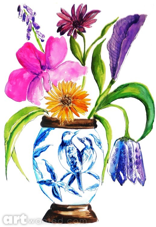 Floral Love Birds