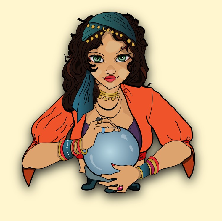 Fortune Teller Line Art