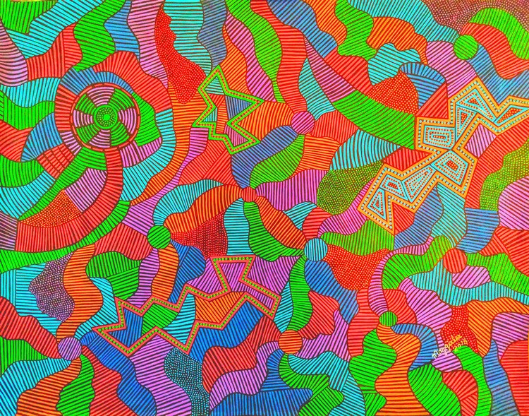 Geometric acrylic original