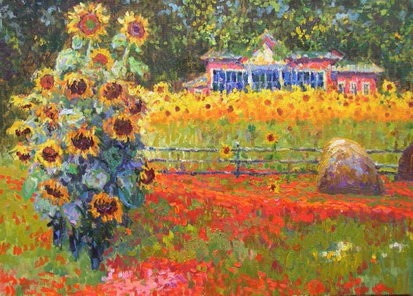 Sunflowers and Poppies