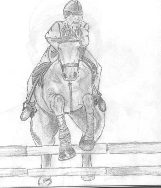 -Horse and rider taking the jump