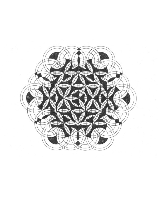 Mandala Sacred Geometry Black White 2