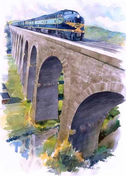 Erie RR E8 #833 over the Starrucca Viaduct