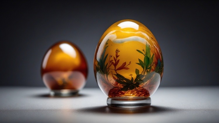 Golden Amber Botanical Gem