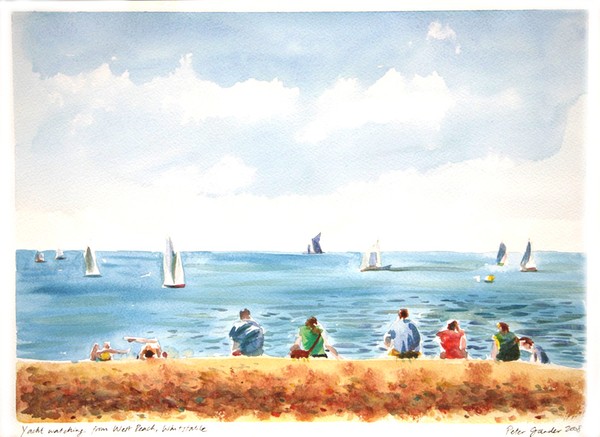 Yacht watching from West beach, Whitstable