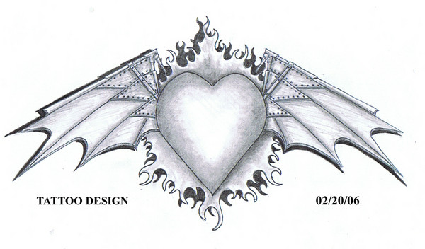 tattoo design (winged heart)