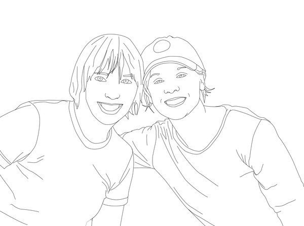Sam and friend uncolored