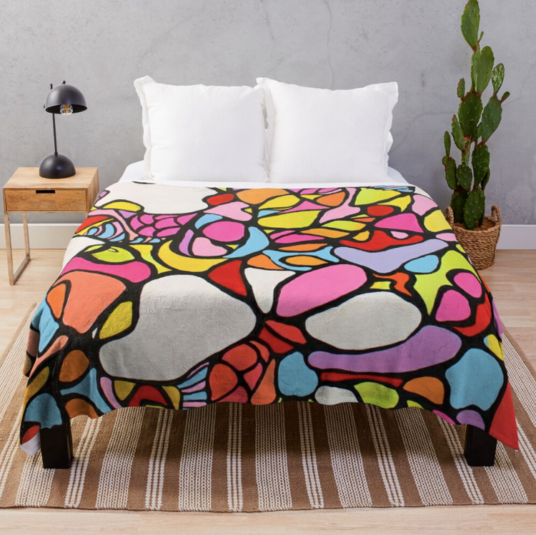 THROW BLANKET on REDBUBBLE STORE by Veera Zukova.  linktr.ee/veerazukova