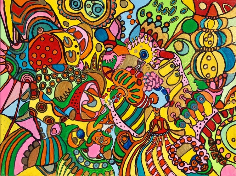 SMALL THINGS, Colorful abstract art by Veera Zukova
