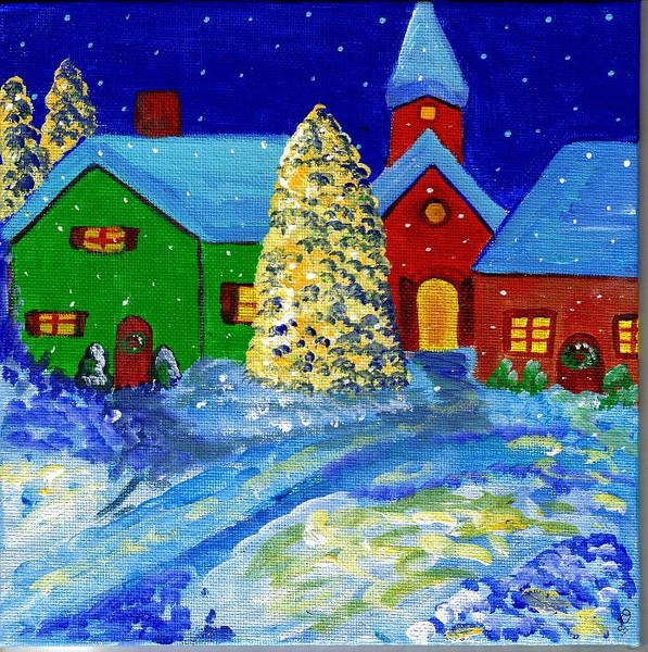 Colorful Christmas Village