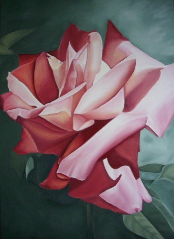 Red Rose Flower Painting Realism Oil Painting