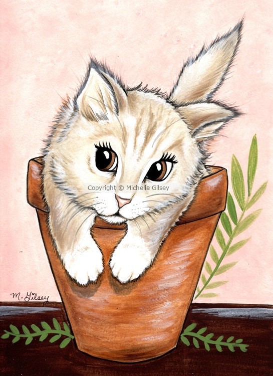 Potted Paws Purrty Cat 