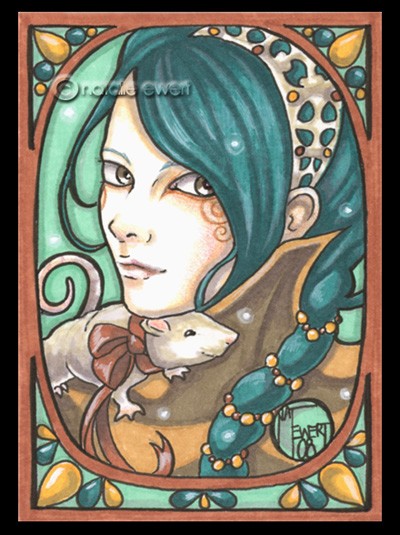 Teal Nouveau With Rat