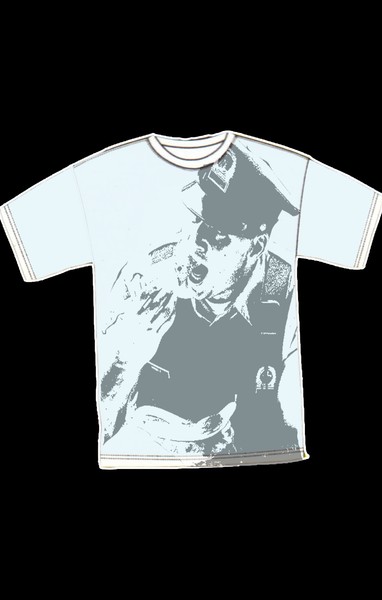 policeman eating pizza tshirt