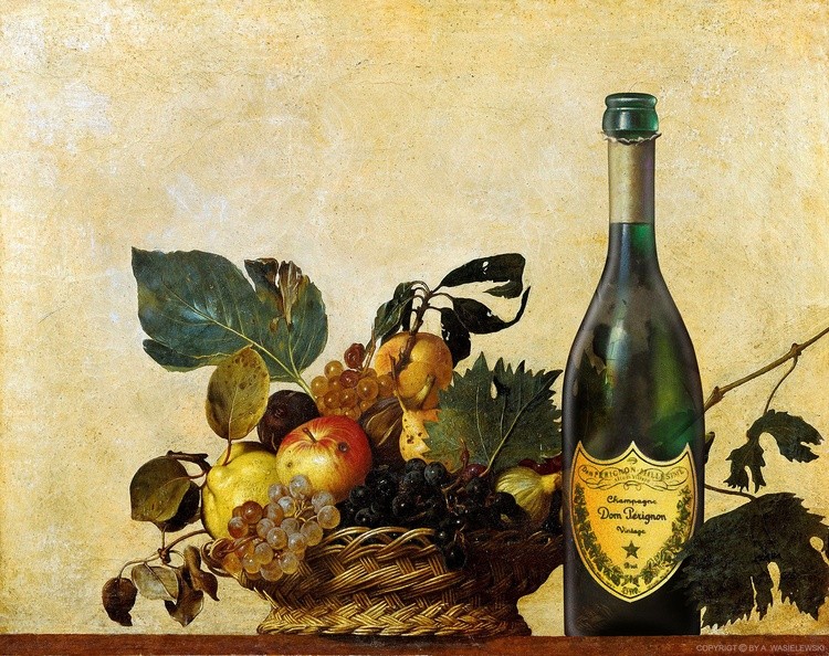 Canestra di frutta and dom perignon
