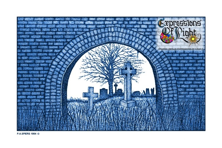 ExpoLight-Graphic-Arts-Graveyard-1984-0001 (Pen-&-Ink-Blue-Sepia-SP)