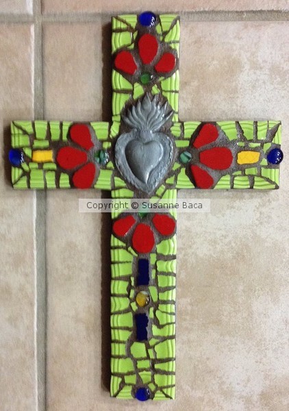 Large mosaic wall cross