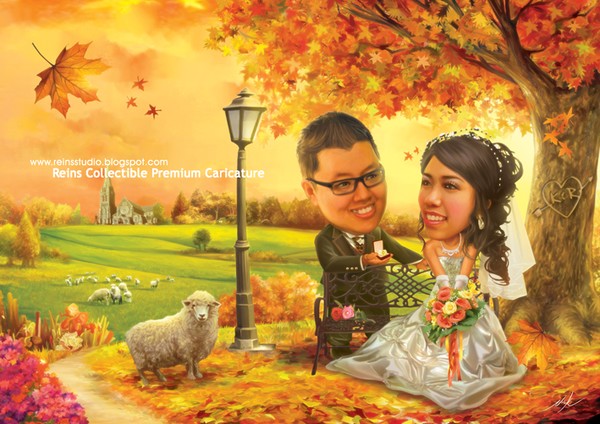 Khrisma Wedding Caricature By Reins Studio