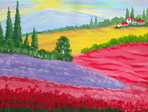 Tuscany summer fields 