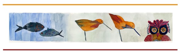peces ,pájaros y buho