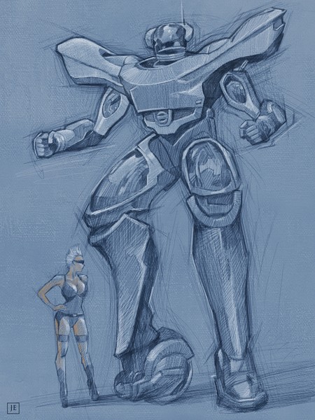 Concept Sketch for Robot/Sci Fi theme
