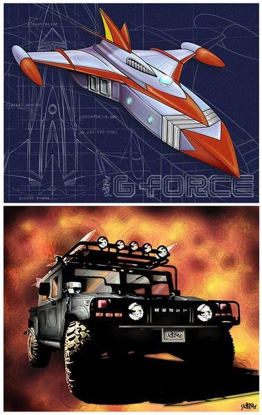 Spacecraft and Humvee
