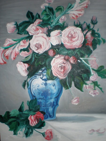  My imitation for ( Vase Of Roses by Pierre August