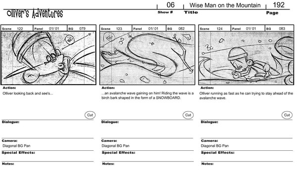 Olliver Adventure's Storyboards 01