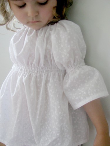  Girls Peasant Blouse- White Eyelet