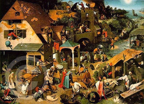 NETHERLANDISH PROVERBS by BRUEGEL 6' X 4' by DON 