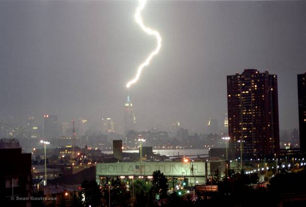 Empire State Building Lightning Photograph 8-16-02