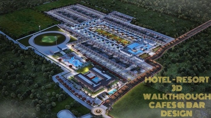 Hotel - Resort 3d Walkthrough - Cafes & Bar design (1)