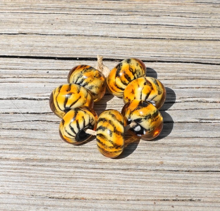 Rawr! Tiger Lampwork Beads