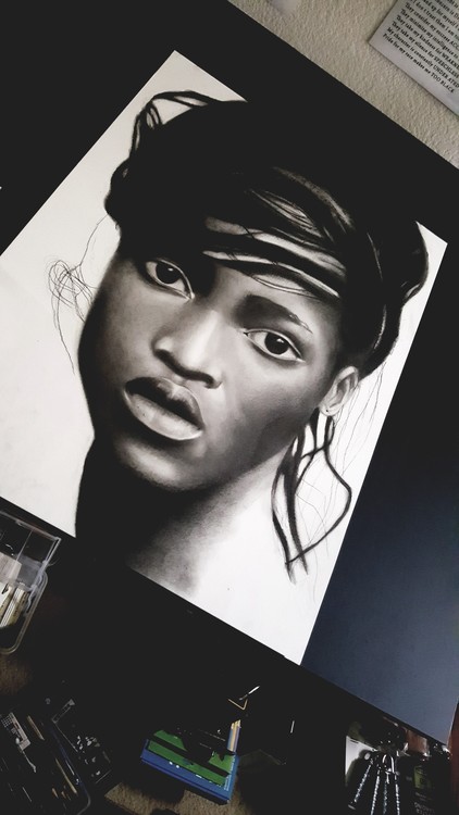 Realistic Drawing of Supermodel Oluchi Onweagba