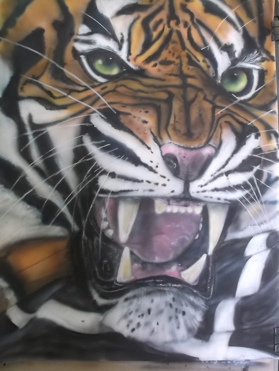 Tiger and Cornish flag
