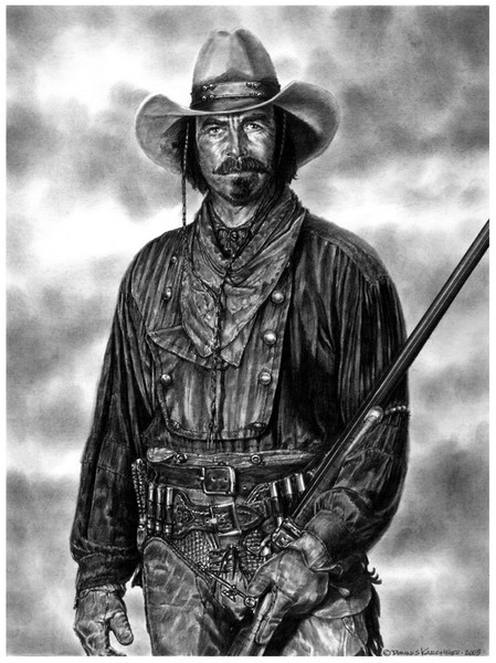 SELLECK AS QUIGLEY by WESTERN ARTWORK By Denny Karchner | ArtWanted.com