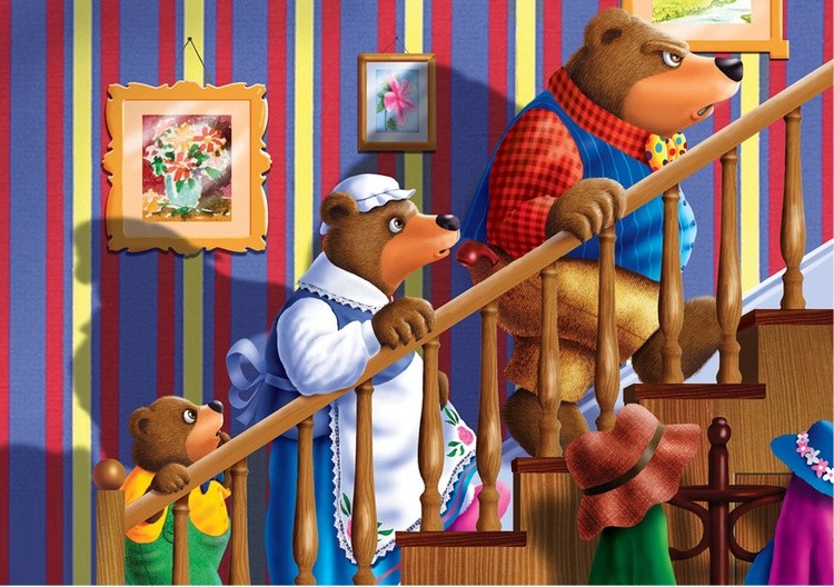 Bears On The Stairs, (Goldilocks And The Three Bears)